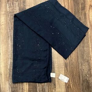 NWT Christopher & Banks Navy Blue Sequin Scarf